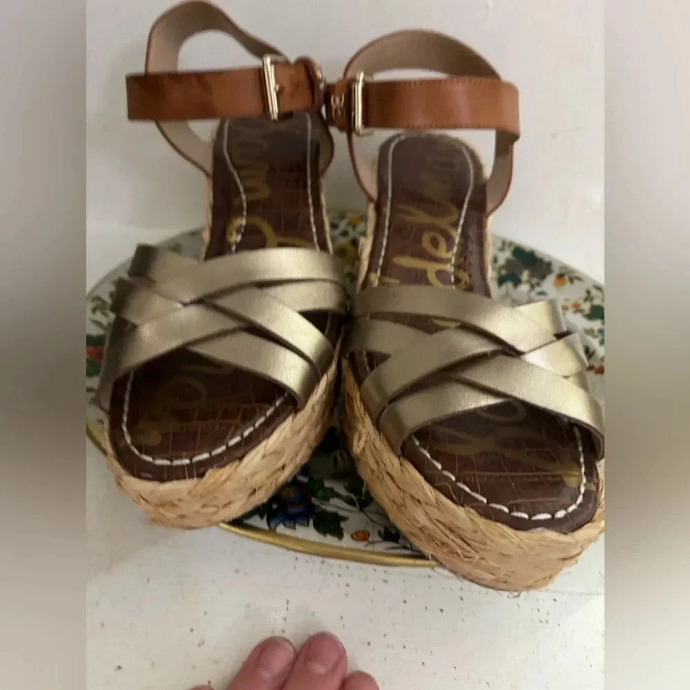 Sam Edelman Darlene GOLD Metallic Sandals 7.5 - Picture 8 of 10